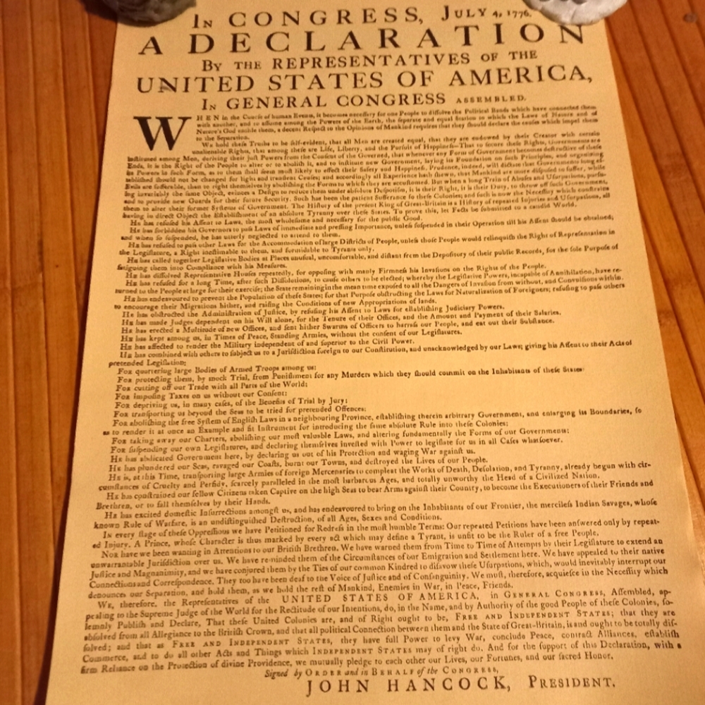 History Declaration Of Independence Parchment